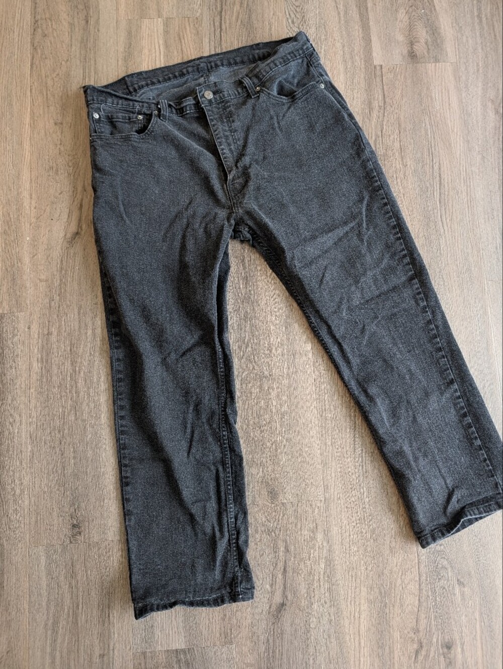 Levi's Men's Black Denim Straight Fit Jeans 40 X 30